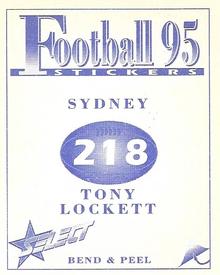 1995 Select AFL Stickers #218 Tony Lockett Back
